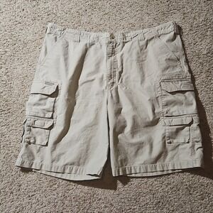 Woolrich Cargo Shorts Mens 42 Beige Ripstop Cotton Buttoned Pockets Spot See Pic